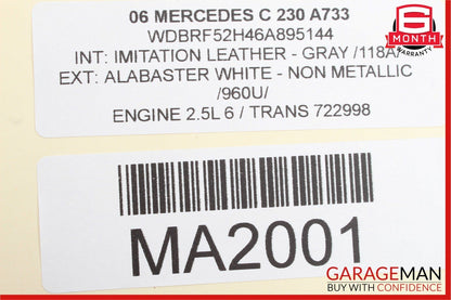 01-07 Mercedes W203 C230 C320 Rear Right Side Door Computer Control Module OEM