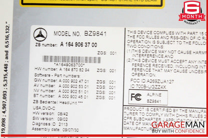 09-12 Mercedes W164 ML350 GL450 Command Head Unit Navigation Radio CD Player OEM
