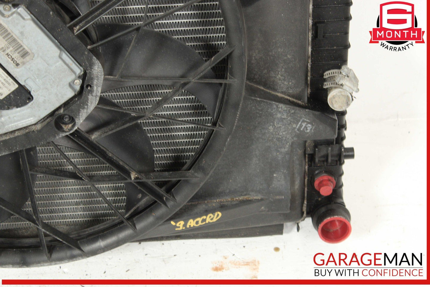 03-06 Mercedes R230 SL500 Engine Motor Cooling Radiator Fan Shroud A/C Condenser