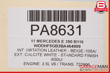 10-13 Mercedes W212 E550 Rear Left Side Interior Door Panel Assembly Beige