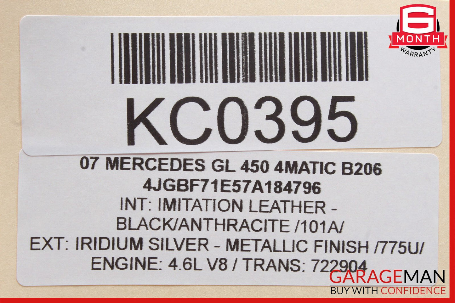 06-08 Mercedes X164 GL450 ML320 R350 Driver Steering Wheel Airbag Black OEM