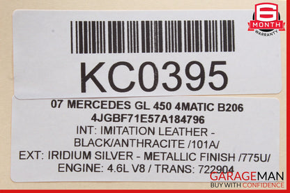 06-08 Mercedes X164 GL450 ML320 R350 Driver Steering Wheel Airbag Black OEM