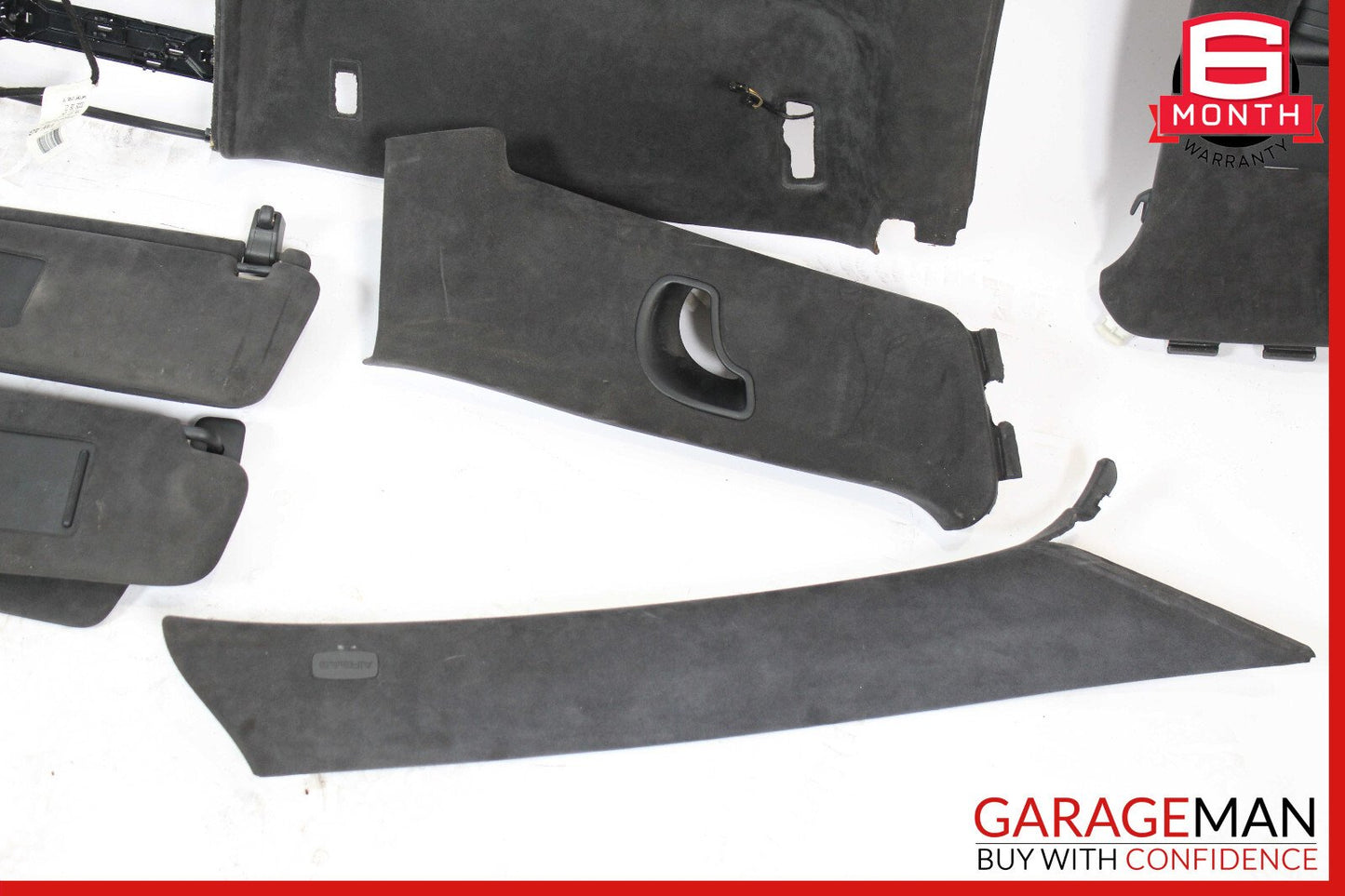 11-14 Porsche Cayenne 958 Headliner Pillar Trim Panel Cover Set Black OEM