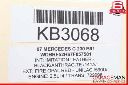 01-07 Mercedes W203 C230 C320 Rear Right Side Door Control Module 2038202285 OEM