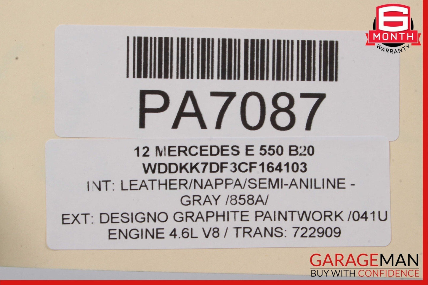 10-17 Mercedes W207 E550 Front Right Side Exterior Door Shell Panel Graphite