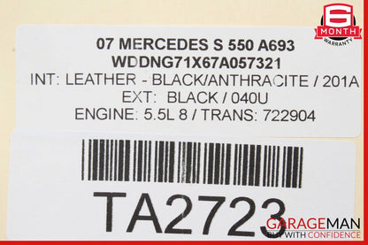 07-13 Mercedes W221 S550 Rear Roller Deck Sun Shade Sunshade Light Assembly