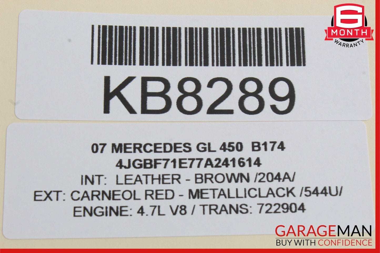 07-09 Mercedes X164 GL320 GL450 Rear Right Side Tail Light Taillight Brake Lamp