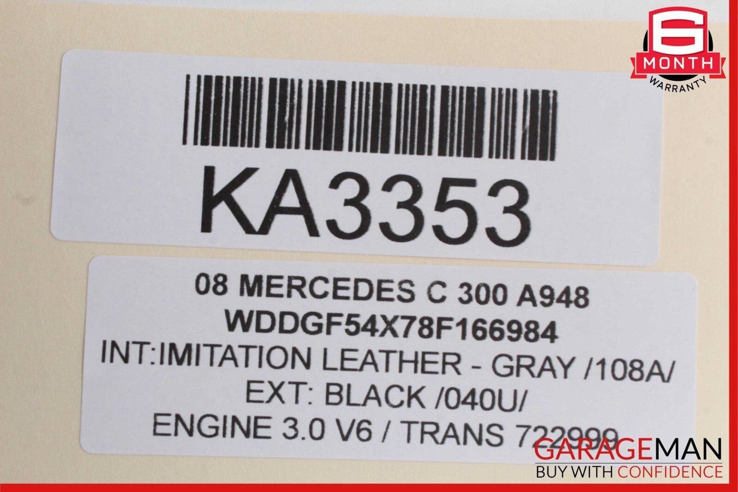 08-09 Mercedes W204 C300 Front Left Side Mirror Door Rear View Black OEM