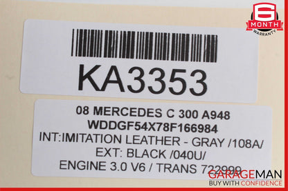 08-09 Mercedes W204 C300 Front Left Side Mirror Door Rear View Black OEM