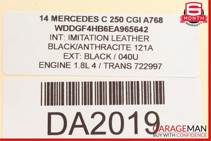08-14 Mercedes W204 C250 Rear Right Passenger Side Door Window Regulator Motor