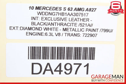 07-14 Mercedes CL550 S600 S63 AMG Rear Hydraulic Valve Block Suspension Pump