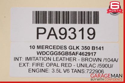 10-15 Mercedes X204 GLK350 GLK250 Front Right Side Wing Fender Fire Opal Red