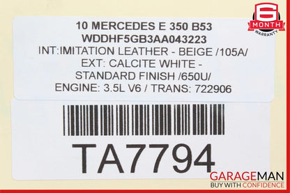 10-11 Mercedes W212 E350 Main Engine Motor Wire Wiring Harness OEM