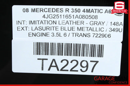 06-13 Mercedes W251 R350 R500 Rear Right Passenger Side Quarter Window Glass OEM
