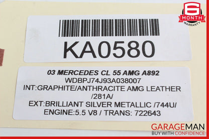 00-12 Mercedes W215 CL55 AMG SL600 Front Right Side Window Regulator Motor
