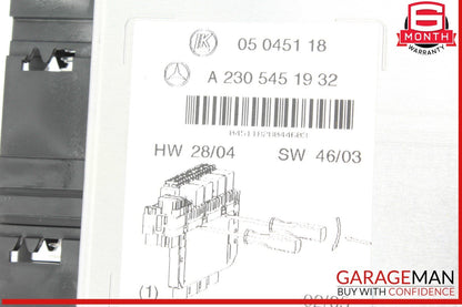 03-12 Mercedes R230 SL500 SL55 AMG Front Left SAM Fuse Box Control Module OEM