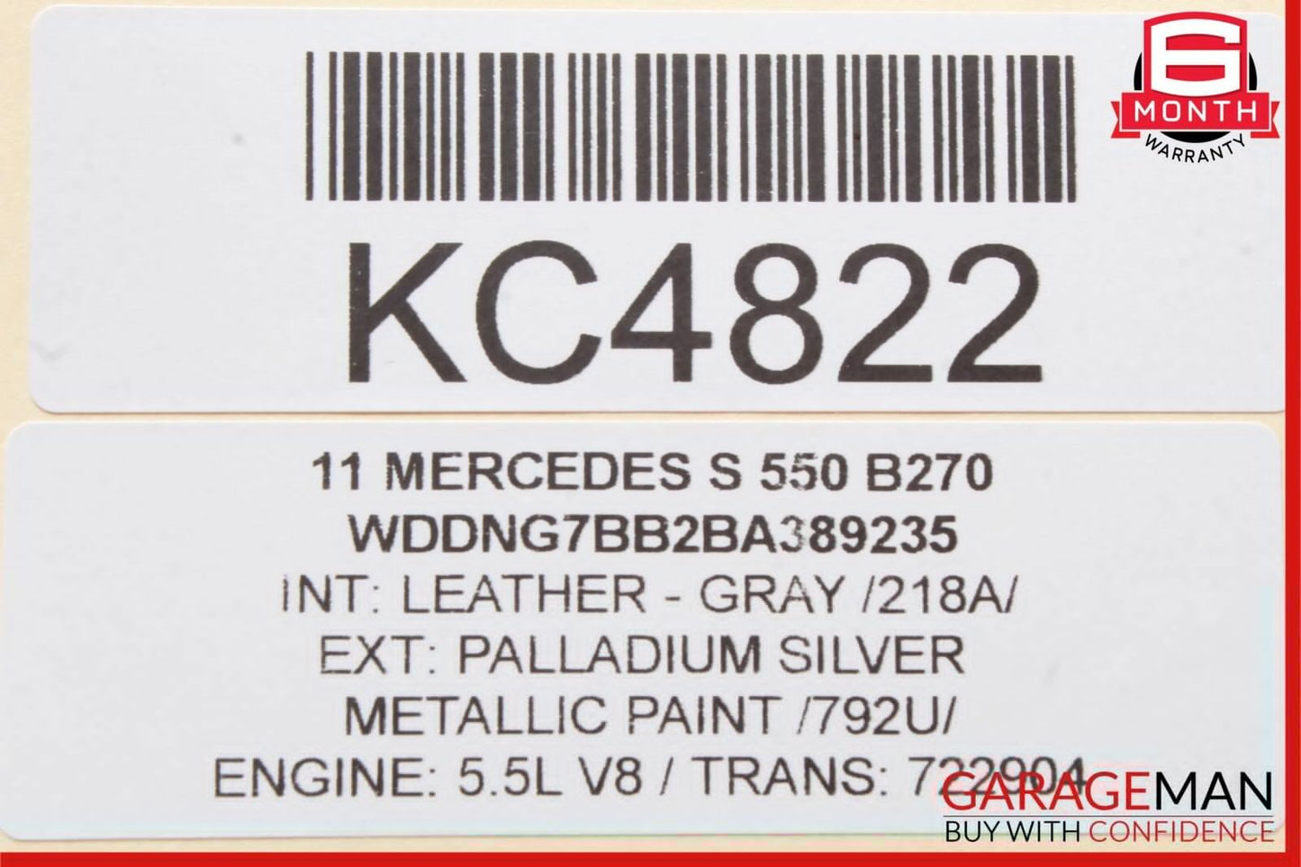 07-13 Mercedes W221 S550 S600 Rear Right Keyless Go Exterior Door Handle Silver