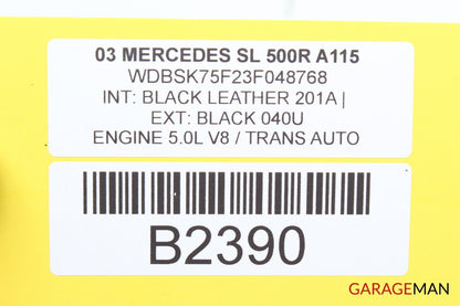 03-08 Mercedes R230 SL500 Right Side ESP Off Console Blank Filler Switch A115