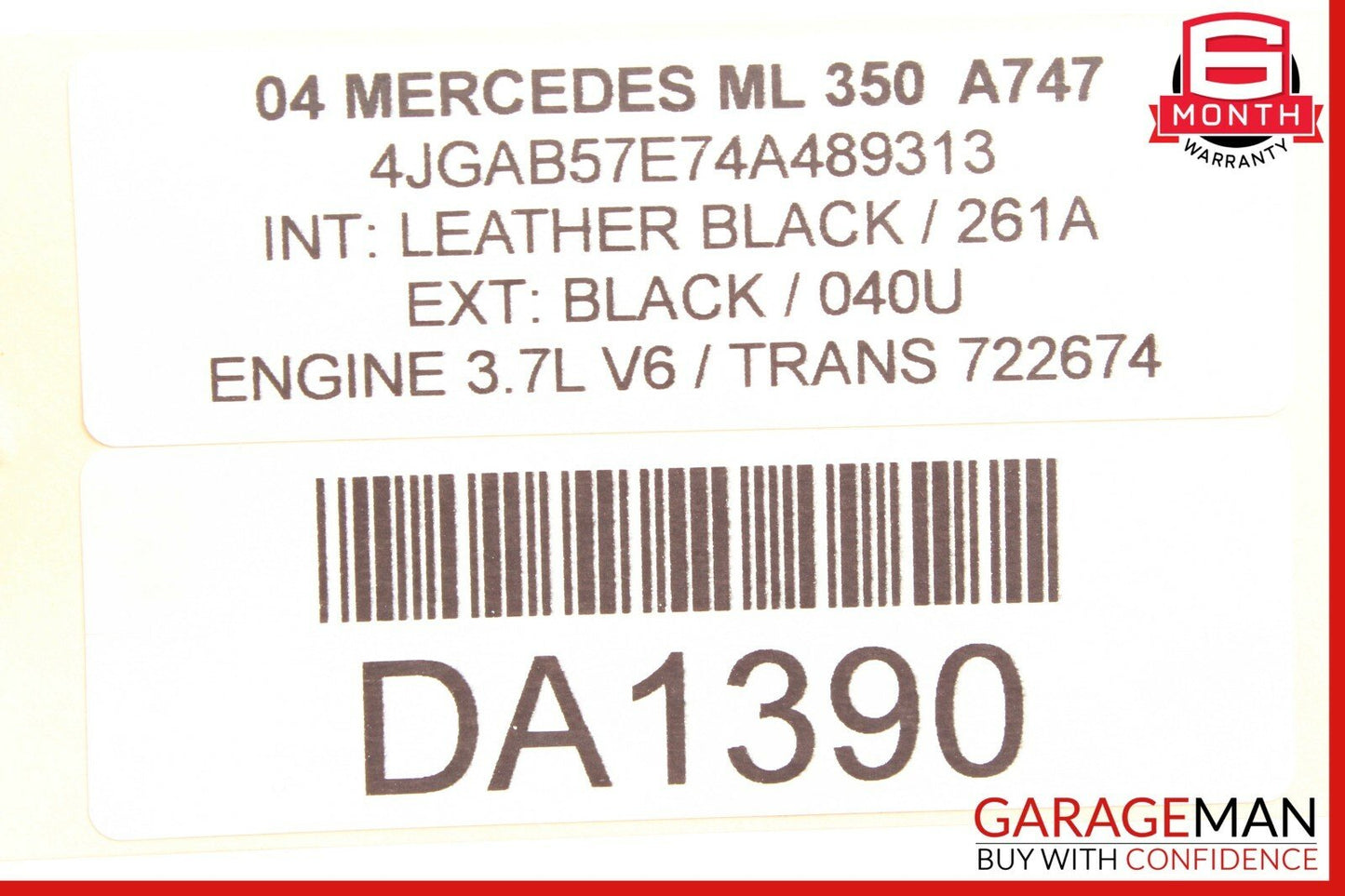 02-05 Mercedes W163 ML350 ML500 Rear AC Heater Climate Control 1638200926 OEM