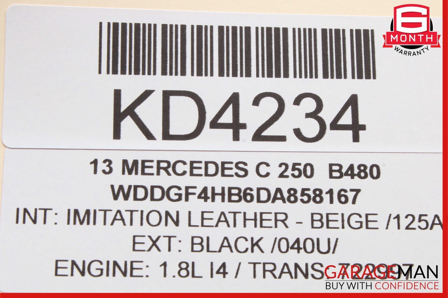 12-14 Mercedes W204 C250 C300 C350 Right Side Exterior Door Handle Black