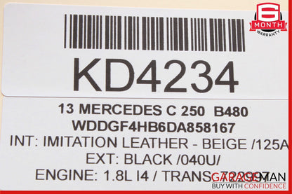 12-14 Mercedes W204 C250 C300 C350 Right Side Exterior Door Handle Black