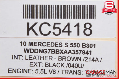 07-13 Mercedes W221 S550 Rear Right Side Exterior Door Handle Keyless Go Black
