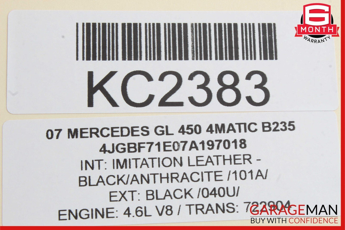 06-08 Mercedes X164 GL450 Front Right Passenger Seat Belt Seatbelt Anthracite