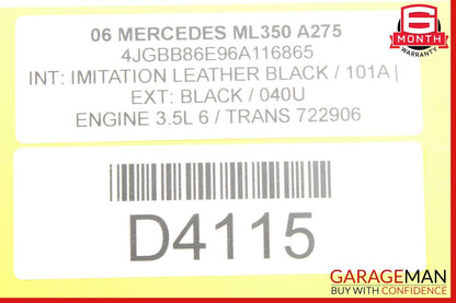 06-12 Mercedes W164 ML350 GL450 Front Top Overhead Dome Light Reading Map Lamp