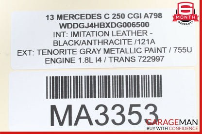 08-14 Mercedes W204 C300 C63 AMG Rear Trunk Tailgate Release Open Handle OEM