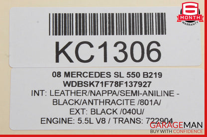 03-08 Mercedes R230 SL550 Right Convertible Hard Roof Top Hinge w/ Pillar Cover