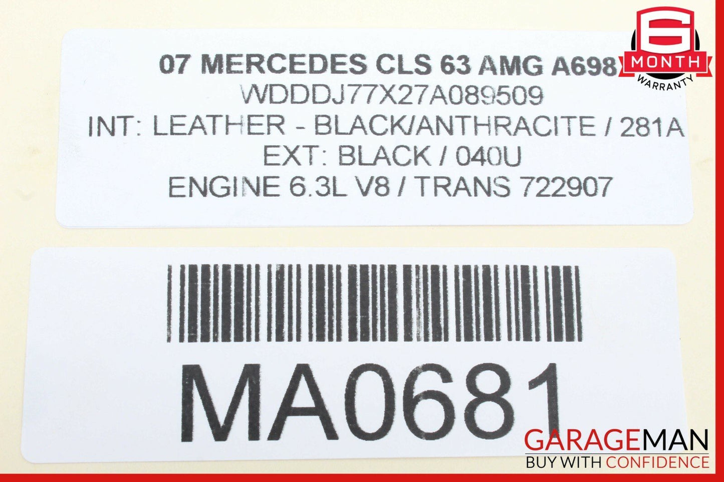 06-11 Mercedes W219 CLS63 AMG Rear Seat AC A/C Control Air Vent Trim Panel