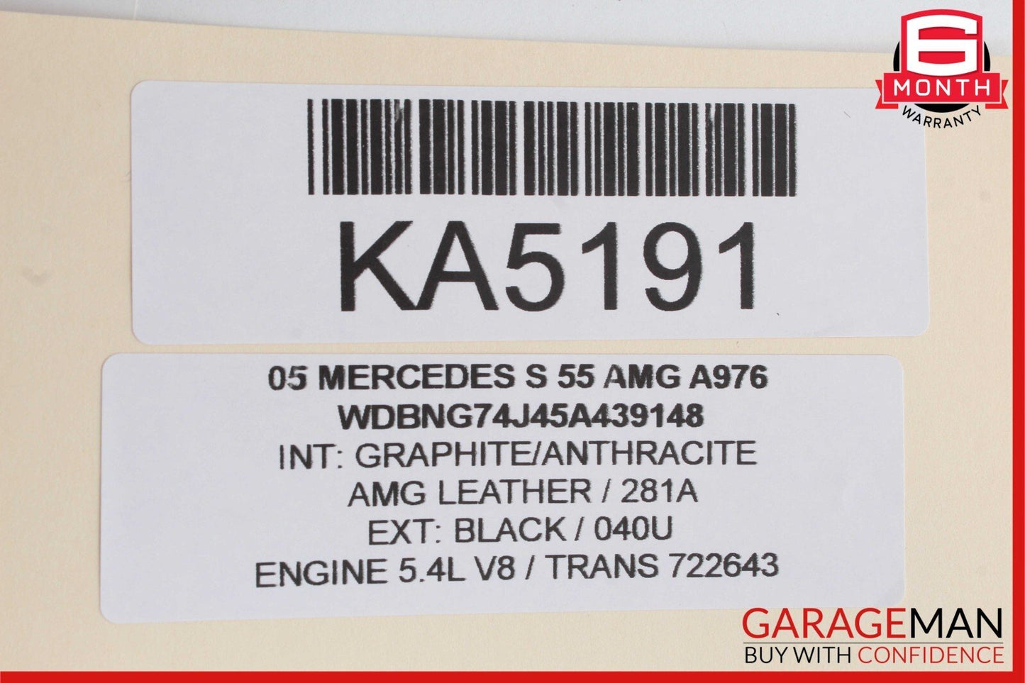 00-06 Mercedes W220 S55 AMG Front Left Side Door Window Regulator Motor OEM