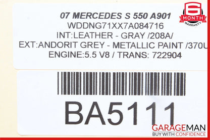 07-09 Mercedes W221 S550 S65 AMG Head Unit Navigation Command CD Player OEM