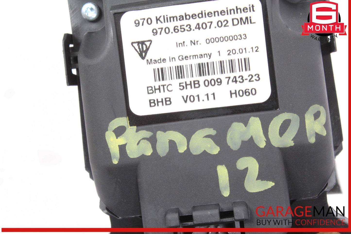 10-13 Porsche Panamera 970 Rear Seat Heater Door Lock Switch Control Panel OEM