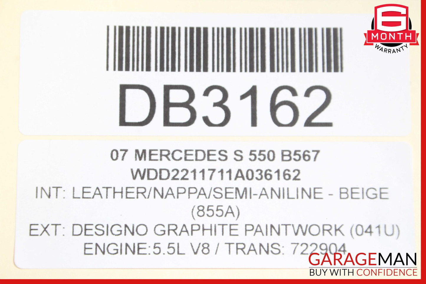 07-09 Mercedes W221 S450 S550 Rear Left Interior Door Panel Cover Brown