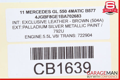 06-19 Mercedes W164 ML350 GL450 GL550 Rear Glass Windshield Wiper Motor Unit