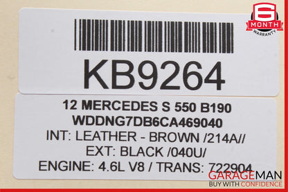 07-13 Mercedes W221 S550 S350 Front Right Exterior Door Handle Keyless Go Black