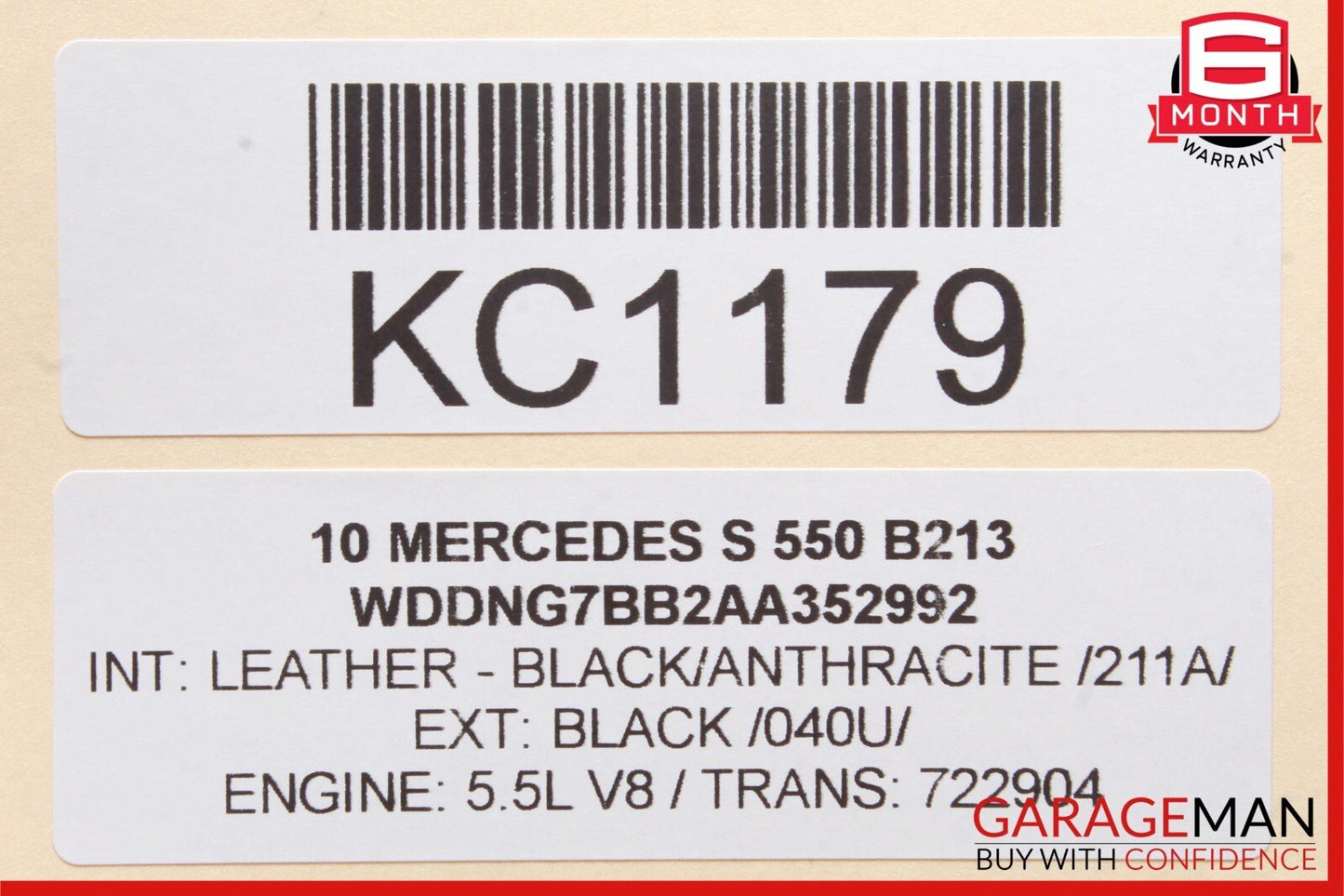 07-13 Mercedes W221 S550 Front Left Side Exterior Door Handle Assembly Black