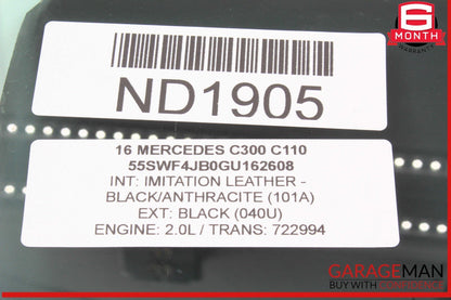 15-21 Mercedes W205 C300 C400 Rear Left Driver Side Door Window Glass OEM
