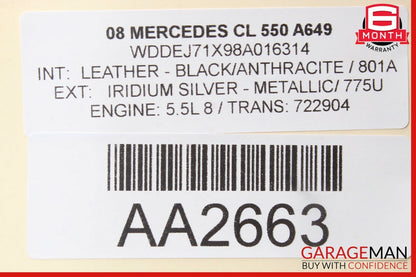 07-13 Mercedes W221 S550 CL550 Rear Trunk Fuse Box Relay Block 2215402550 OEM