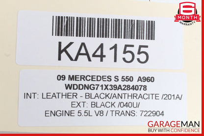 07-13 Mercedes W221 S550 Front Right Exterior Door Handle Keyless Go Black OEM