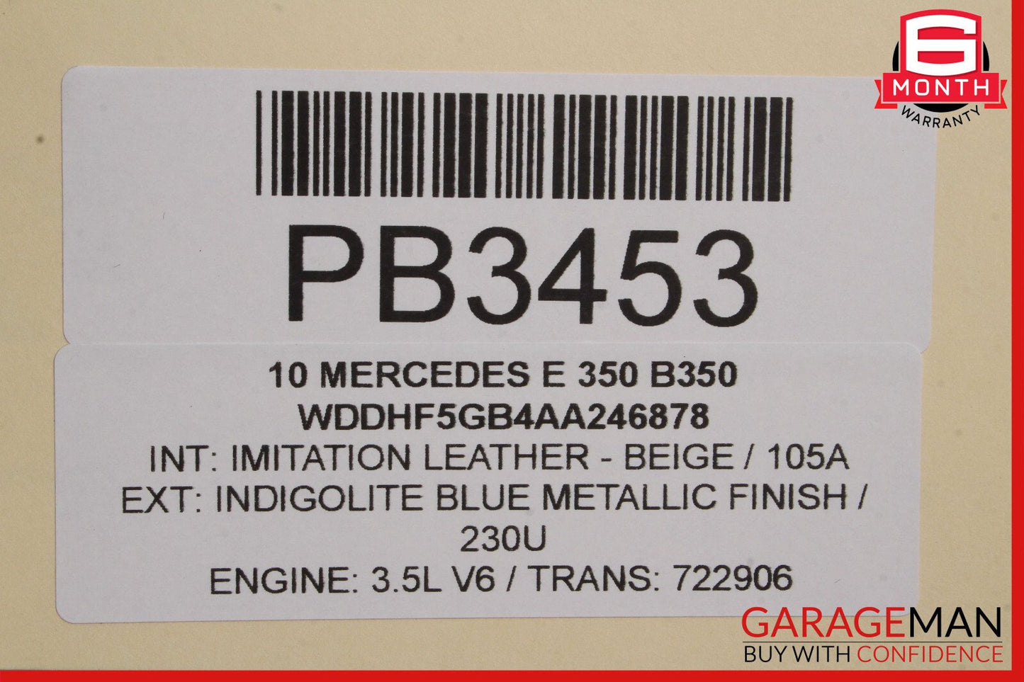 10-16 Mercedes W212 E350 E400 E550 Front Left Seat Cushion Top Upper OEM