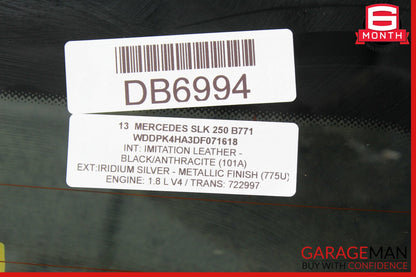 12-20 Mercedes R172 SLK350 SLK250 SLC300 Rear Back Windshield Glass Assembly