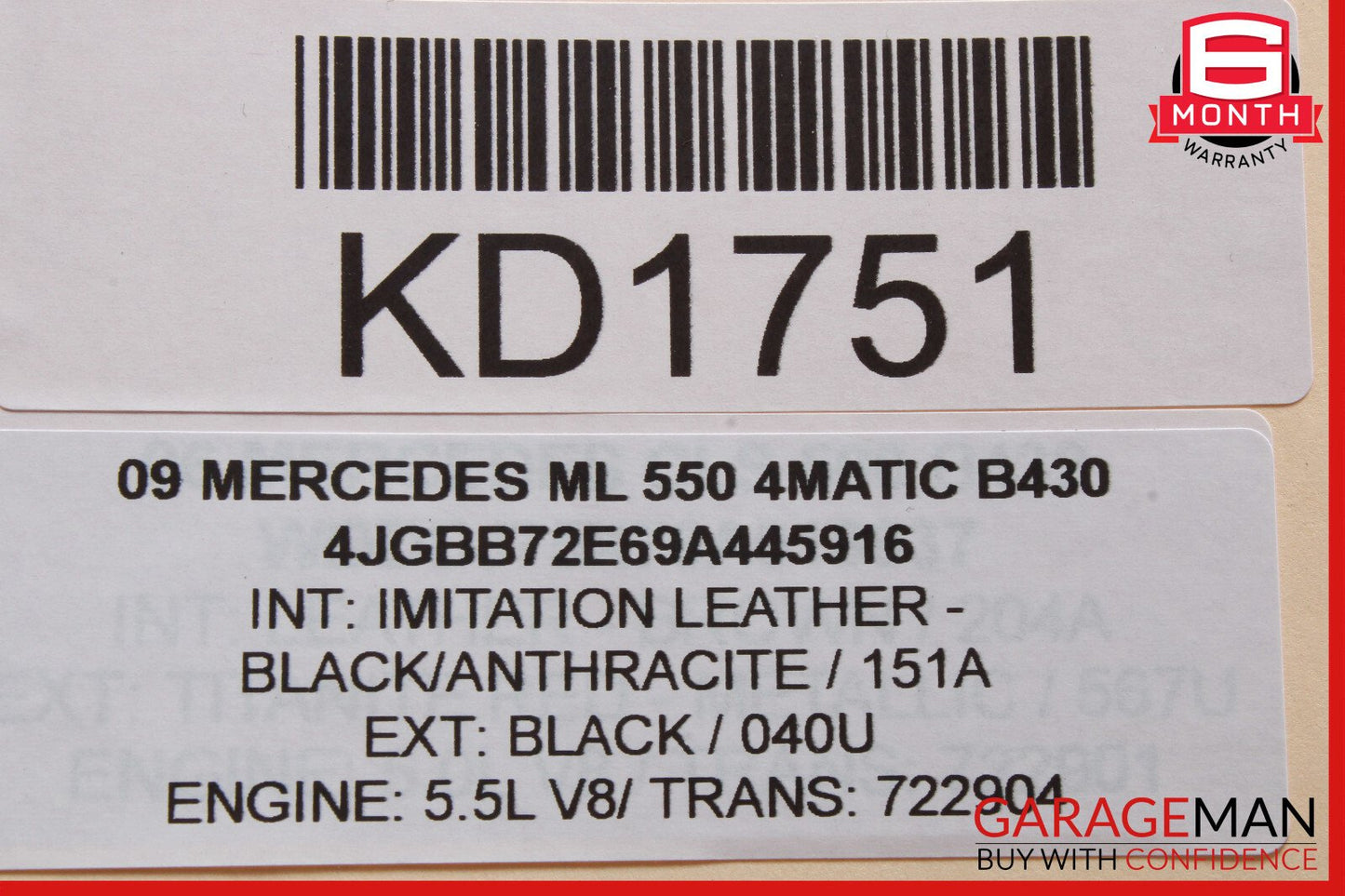 09-13 Mercedes W164 ML550 GL450 Driver Steering Wheel w/ Paddle Shifters OEM