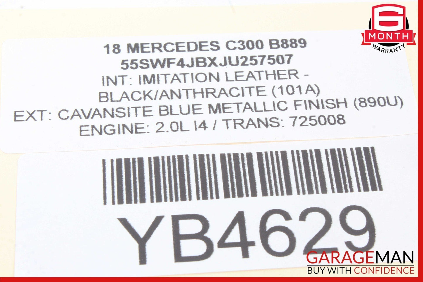 15-20 Mercedes W205 C300 C63 AMG S Front Left Side Exterior Door Handle Blue