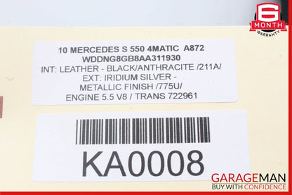 07-13 Mercedes W221 S350 S550 Front Right Keyless Go Exterior Door Handle Silver