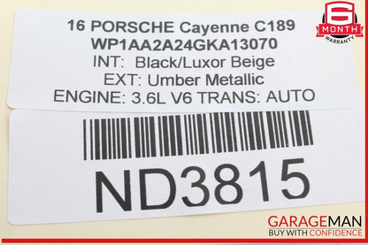 11-18 Porsche Cayenne 958 Center Console Armrest Arm Rest Door Lid Beige OEM