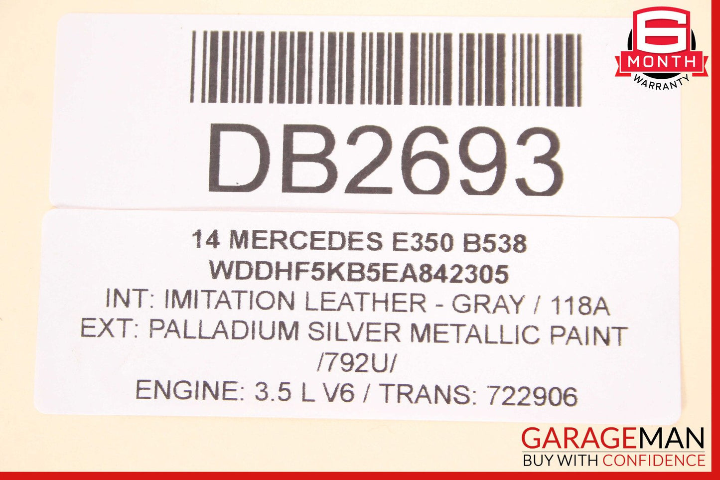 14-16 Mercedes W212 E350 E550 Rear Left Side Interior Door Panel Black OEM