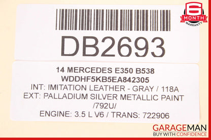 14-16 Mercedes W212 E350 E550 Rear Left Side Interior Door Panel Black OEM