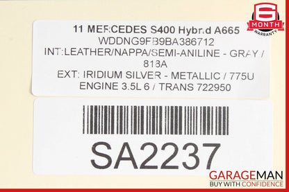 07-13 Mercedes W221 S550 S600 S63 AMG Trunk Lid Shell Silver OEM